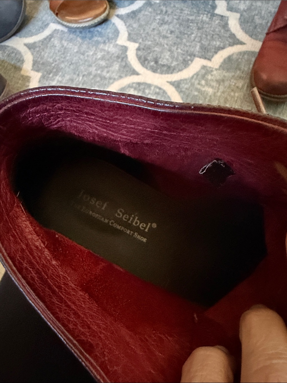 Josef Seibel Burgundy Lace-Up Ankle Booties - Picture 2 of 6
